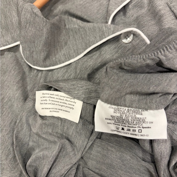 Women's Bamboo Stretch-Knit Long Sleeve Pajama Set in Grey - Picture 3 of 4